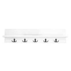 Appendiabiti da parete 80x18cm con mensola bianco Makira