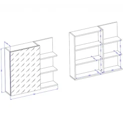 Armadietto bagno con specchio 78x71h cm 1 anta 3 mensole tortora Linda