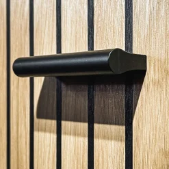 Armadio multiuso ingresso 60x203h cm 2 ante stampa a righe rovere rustico antracite California Gihome®