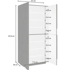 Armadio scarpiera 80x168h cm 4 ante ossido Zenzero