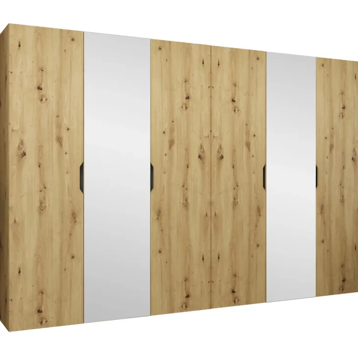 Armadio 300x202 cm 6 ante con specchio rovere Valencia