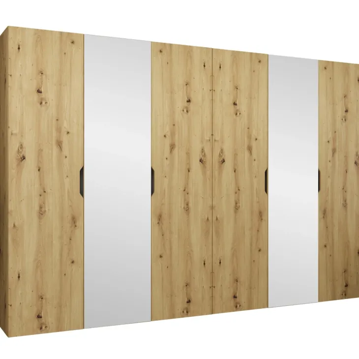 Armadio 300x202 cm 6 ante con specchio rovere Valencia
