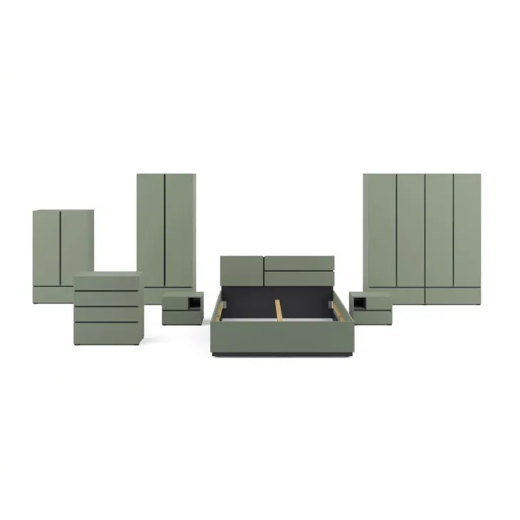 Armadio 89x210h cm 2 ante con cassetto verde Lolla