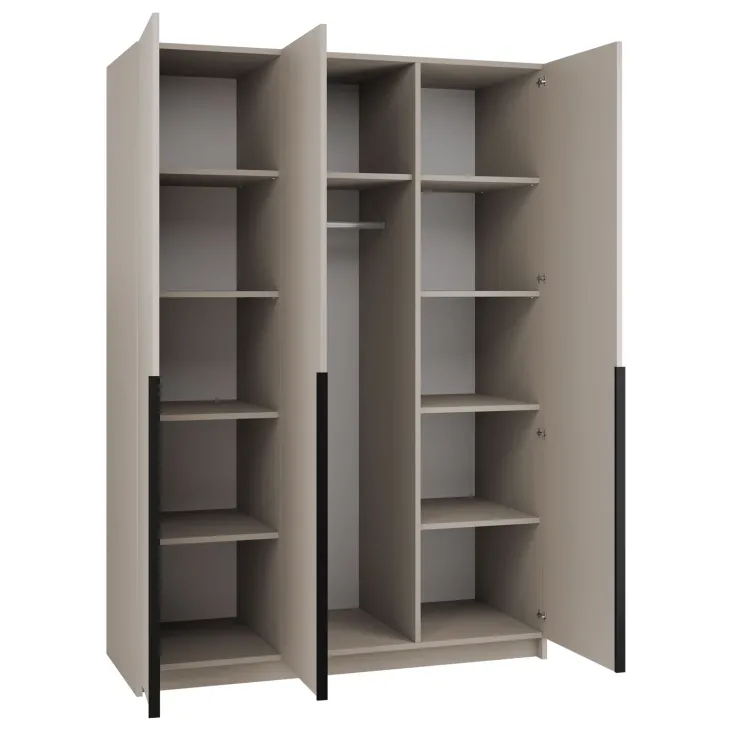 Armadio 150x215h cm 3 ante moderno beige nero Glammy 3