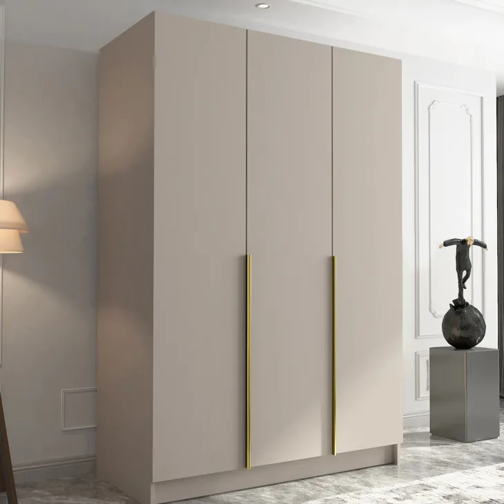 Armadio 150x215h cm 3 ante moderno beige oro Glammy 3