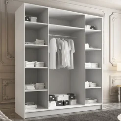 Armadio 200x215h cm 4 ante moderno bianco nero Glammy 4