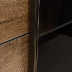 Armadio 220x210h cm 2 ante scorrevoli rovere nero lucido Cortina Gihome®