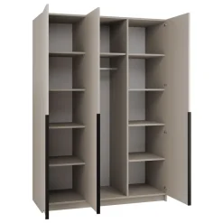 Armadio 150x215h cm 3 ante 3 specchi moderno beige nero Glammy 3