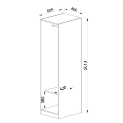Cabina armadio 200x201h cm con appendiabiti bianco frassinato Dulcinea