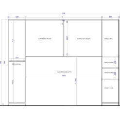 Cameretta a ponte completa con letto estraibile bianco blu Shilly