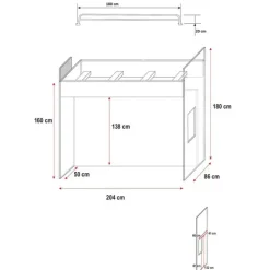 Cameretta bambini completa 2 letti singoli bianco nero Diego Gihome®