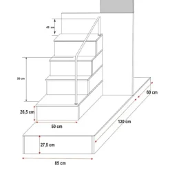 Cameretta bambini completa 324x86cm 2 letti singoli bianco Diego Gihome®