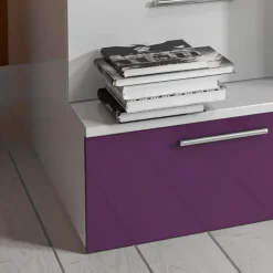 Cameretta con soppalco 2 letti singoli bianca viola Enrico Gihome®