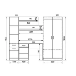 Cameretta per bambini completa con letto 120x190 cm rovere blu petrolio Alex Gihome®