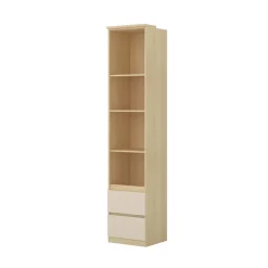 Cameretta per ragazzi con letto 120x200cm contenitore beige cashmere rovere Elvira