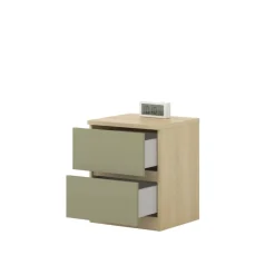 Cameretta per ragazzi con letto 120x200cm contenitore verde salvia rovere Elvira