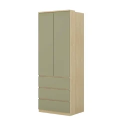 Cameretta per ragazzi con letto 120x200cm contenitore verde salvia rovere Elvira