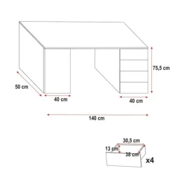 Cameretta 254x120cm 1 letto soppalco cashmere rosa Simone