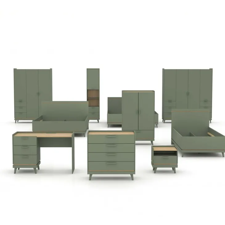 Cassettiera 90x90h cm 4 cassetti verde salvia Yu