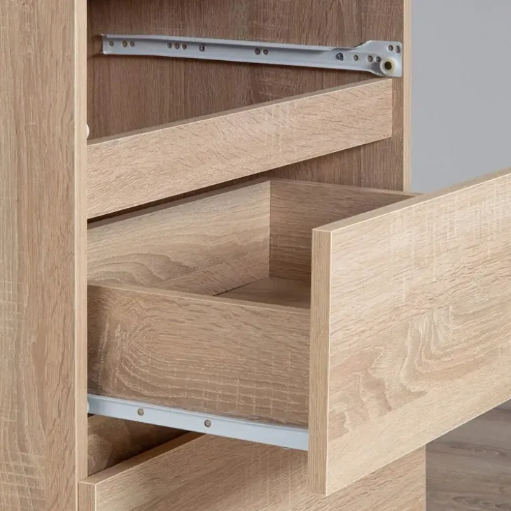 Cassettiera 120x120h cm moderna 10 cassetti rovere Living