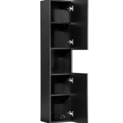 Colonna bagno sospesa 30x140h cm cannettato 2 ante nero Cleany