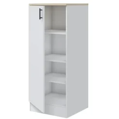Colonna multiuso 60x148h cm componibile 1 anta bianco lucido rovere Kimera