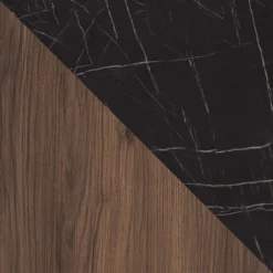 Comodino 40x50h cm 2 cassetti moderno piano effetto marmo nero noce Caliva