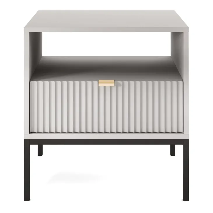 Comodino 54x56h cm 1 cassetto moderno grigio Alisa
