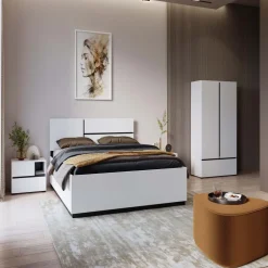 Comodino 55x40h cm con cassetti reversibile bianco opaco Lolla