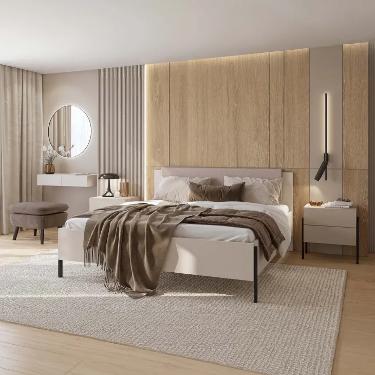 Consolle ingresso sospesa 90x17h cm 2 cassetti beige cashmere Simple