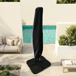 Copertura protettiva in poliestere impermeabile nero per ombrellone da giardino Zanzibar