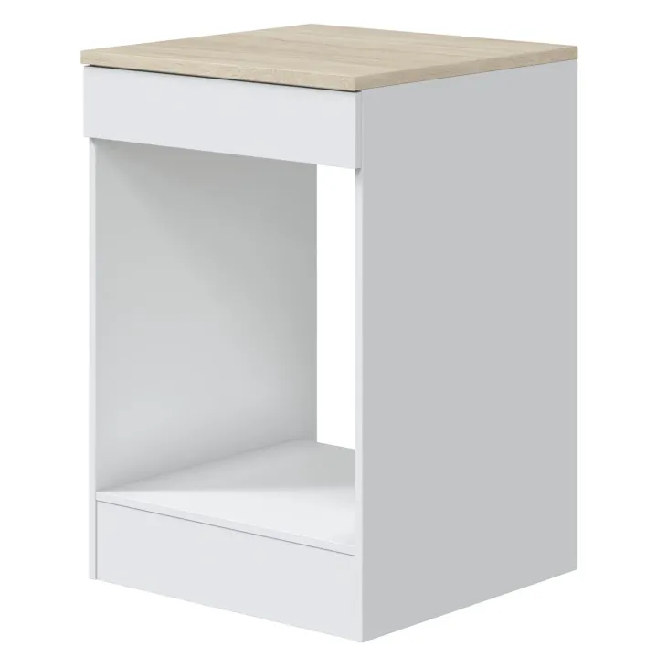 Cucina completa lineare 240 cm componibile bianco lucido rovere Kimera 2