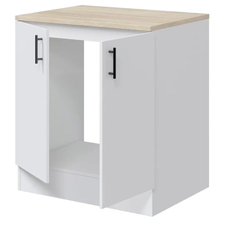 Cucina completa lineare 240 cm componibile bianco lucido rovere Kimera 2