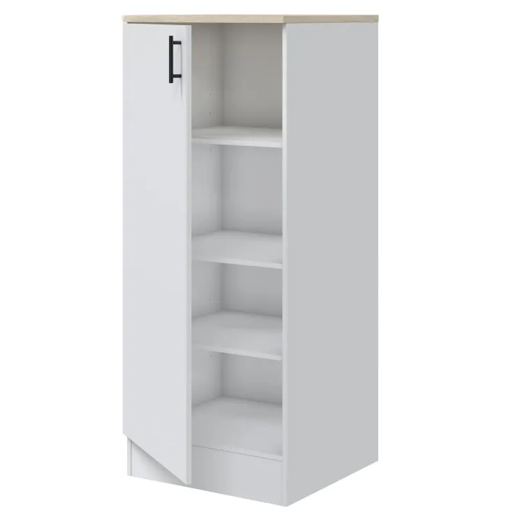 Cucina completa lineare 240 cm componibile bianco lucido rovere Kimera 1