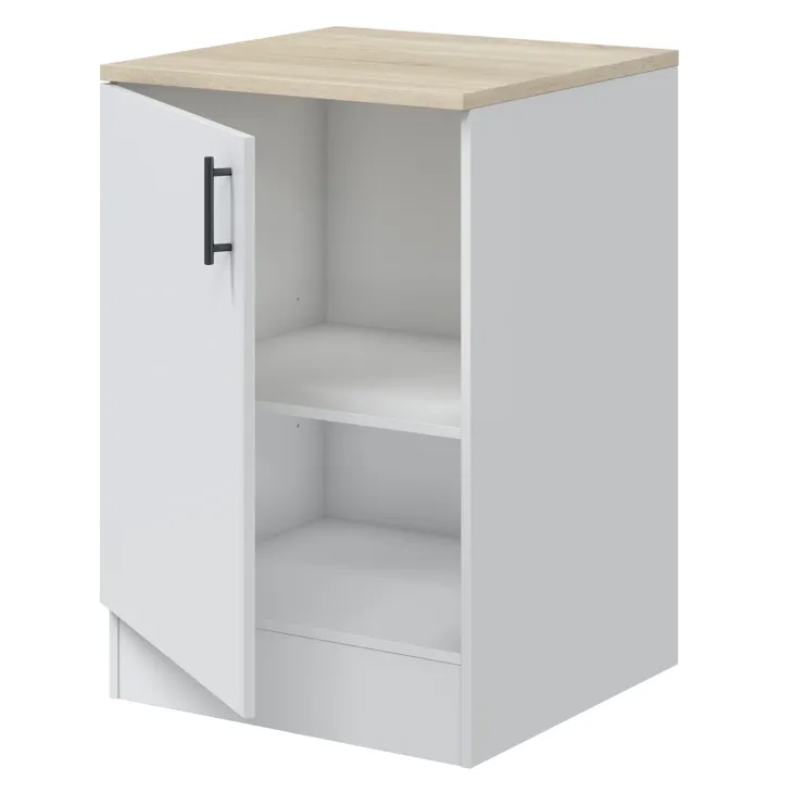 Cucina lineare 220 cm componibile bianco lucido rovere Kimera 4