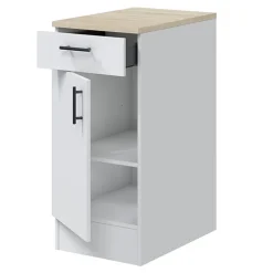 Cucina lineare 160 cm componibile bianco lucido rovere Kimera 5