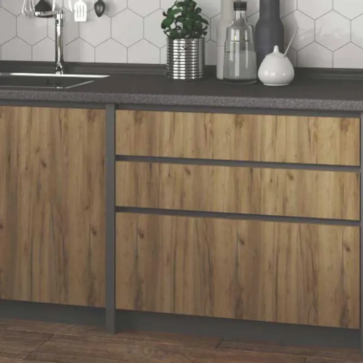 Cucina moderna lineare 180cm quercia antracite Amber