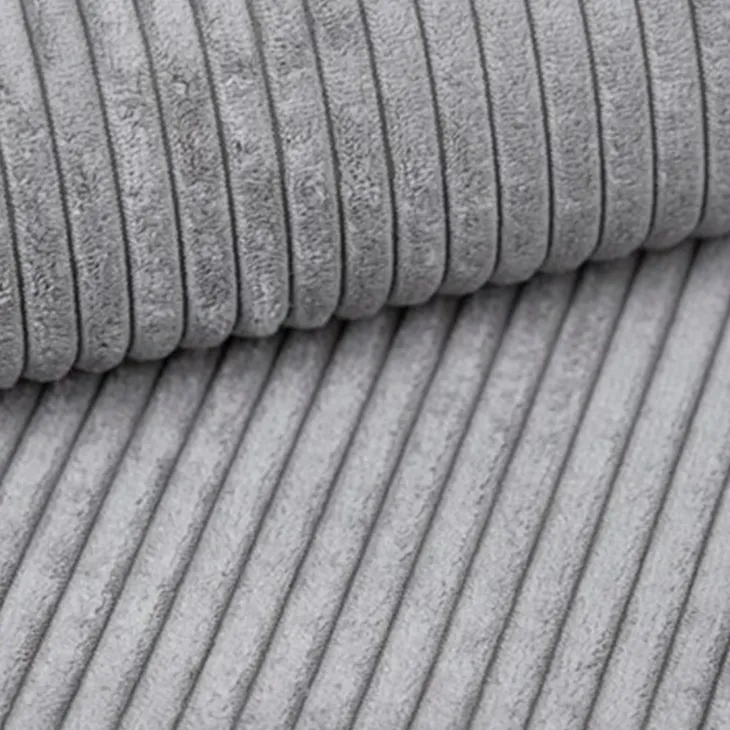 Divano letto angolare reversibile 238x142cm velluto a coste grigio chiaro Scintilla