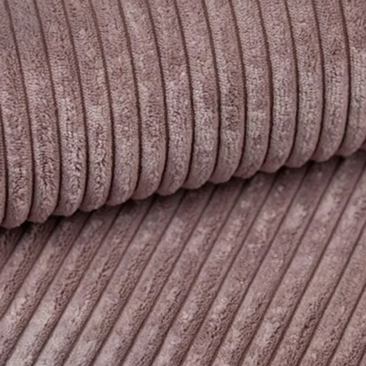 Divano letto angolare reversibile 238x142cm velluto a coste rosa antico Scintilla
