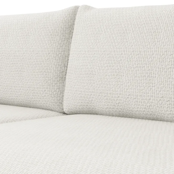 Divano letto angolare reversibile 4 posti 285x188cm con contenitore a trama spessa bianco Soft