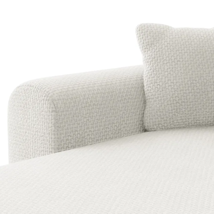 Divano letto angolare reversibile 4 posti 285x188cm con contenitore a trama spessa bianco Soft