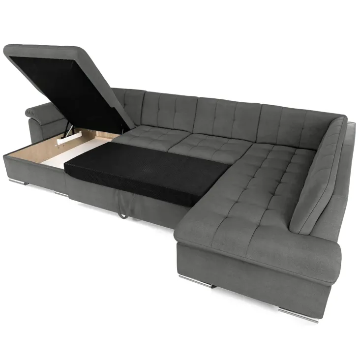 Divano letto angolare sinistra 5 posti 350x205cm grigio Agliana