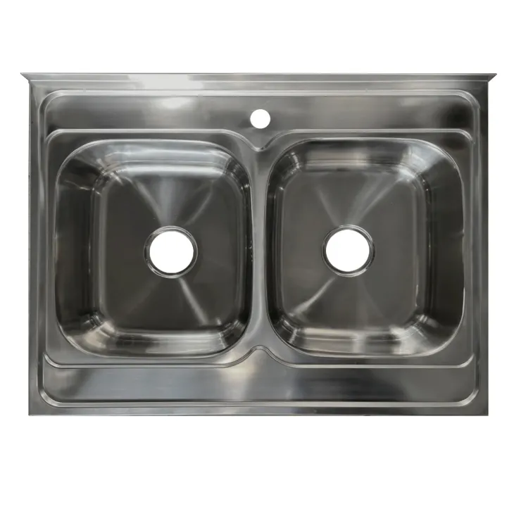 Lavello da appoggio 80x60 cm 2 vasche acciaio inox Marlow