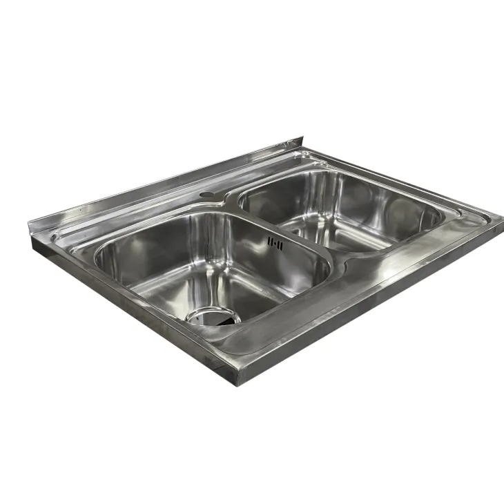 Lavello da appoggio 80x60 cm 2 vasche acciaio inox Marlow