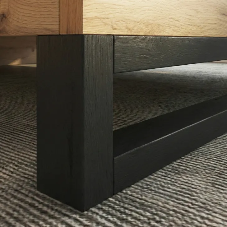 Letto alla francese 140x200cm rovere nero Petra