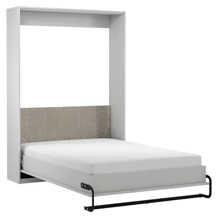 Letto a scomparsa verticale 140x200 cm alla francese shabby bianco Shubo