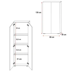 Letto a soppalco con armadio 254x120cm bianco grigio Simone Gihome®