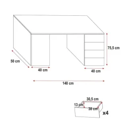 Letto a soppalco con armadio 254x120cm bianco grigio Simone Gihome®