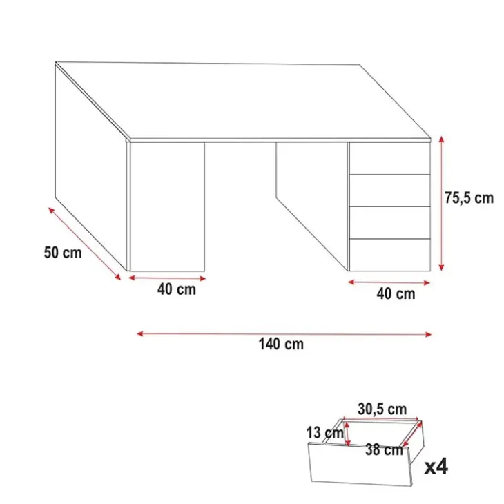 Letto a soppalco con armadio 254x120cm bianco grigio Simone Gihome®