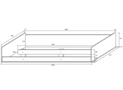 Letto a soppalco 204x120cm sinistra rovere bianco Dollie Gihome®